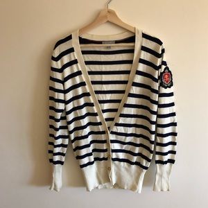 [delias] striped cardigan